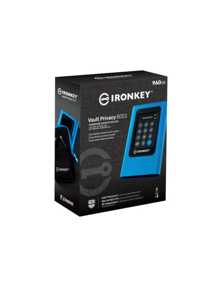 External SSD, KINGSTON, IronKey Vault Privacy 80, 960GB, USB 3.2, Write speed 250 MBytes/sec, Read speed 250 MBytes/sec, IKVP80