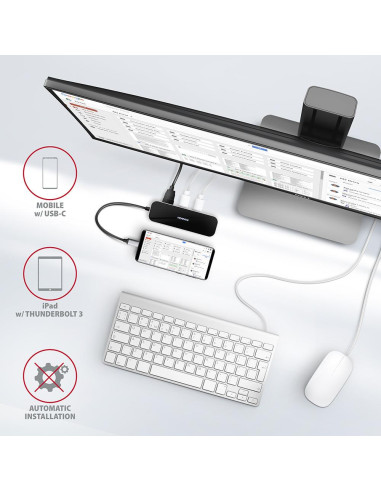 I/O HUB USB-C 6IN1/0.2M HMC-6GL AXAGON