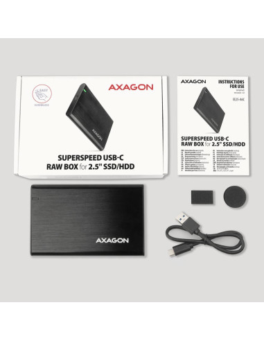 HDD ACC ENCLOSURE 2.5"/USB-C EE25-A6C AXAGON