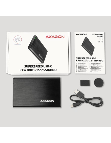 HDD ACC ENCLOSURE 2.5"/USB-C EE25-A6C AXAGON