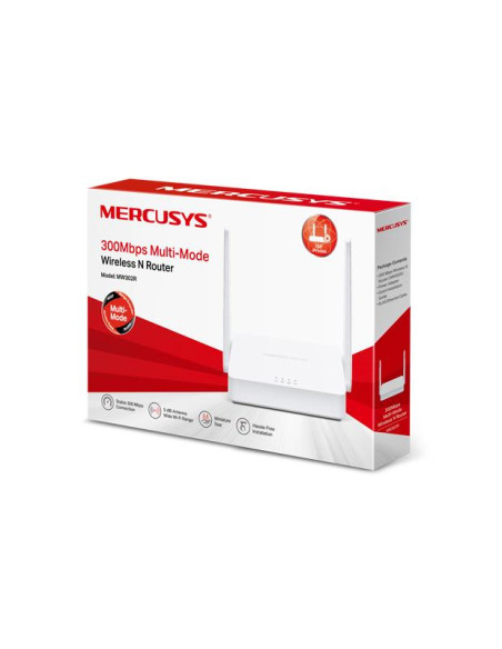 Wireless Router, MERCUSYS, Wireless Router, 300 Mbps, IEEE 802.11b, IEEE 802.11g, IEEE 802.11n, 2x10/100M, LAN WAN ports 1, Num