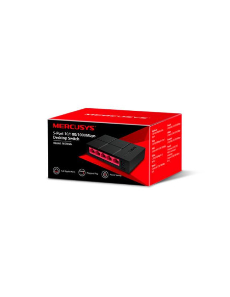 Switch, MERCUSYS, MS105G, Desktop/pedestal, 5x10Base-T / 100Base-TX / 1000Base-T, MS105G