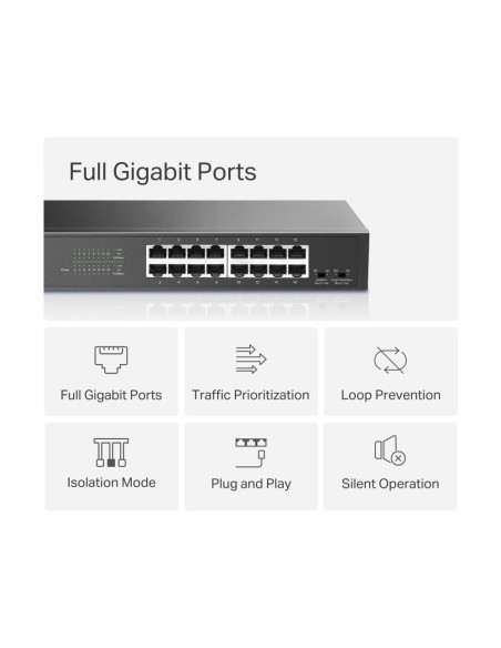 Switch, MERCUSYS, MS116GS, 16x10Base-T / 100Base-TX / 1000Base-T, MS116GS