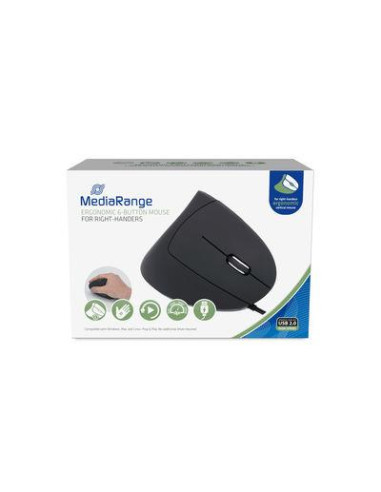 MOUSE USB OPTICAL 6-BUTTON/RIGHT BLACK MROS230 MEDIARANGE