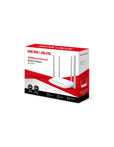 Wireless Router, MERCUSYS, Wireless Router, 300 Mbps, IEEE 802.11b, IEEE 802.11g, IEEE 802.11n, 1 WAN, 3x10/100M, LAN WAN ports