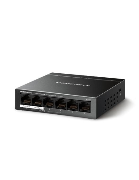 Switch, MERCUSYS, Desktop/pedestal, 6x10Base-T / 100Base-TX, PoE+ ports 4, MS106LP