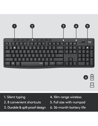 KEYBOARD +MOUSE COMBO MK295/ENG 920-009800 LOGITECH