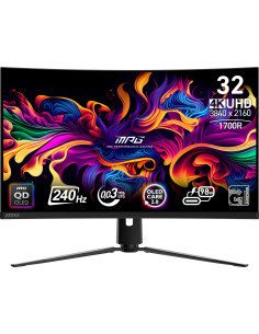 Monitor, MSI, MPG 321CURX QD-OLED, 31.5", Gaming/Curved/4K, Panel QD-OLED, 3840x2160, 16:9, 240 Hz, 0.03 ms, MPG321CURXQD-OLED