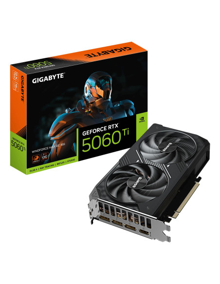 Graphics Card, GIGABYTE, NVIDIA, GeForce RTX 5060 Ti, 2587 MHz, 16 GB, GDDR7, 128 bit, PCI Express 5.0, Active, N506TWF2MAXOC-1