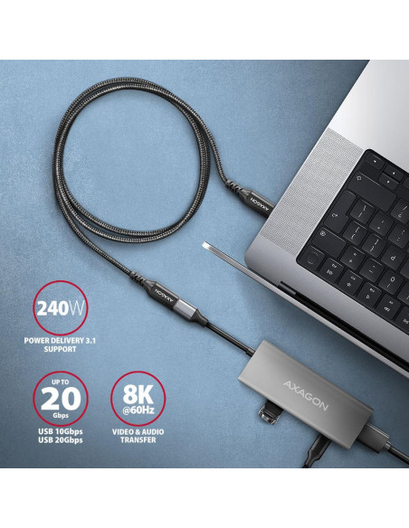 CABLE USB-C EXTENSION 0.5M/BLACK BUCM32-CF05AB AXAGON