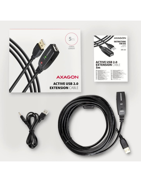 CABLE USB2.0 A-M/A-F ACTIVE/5M ADR-205 AXAGON