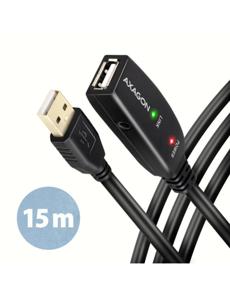 CABLE USB2.0 A-M/A-F ACTIVE/15M ADR-215 AXAGON