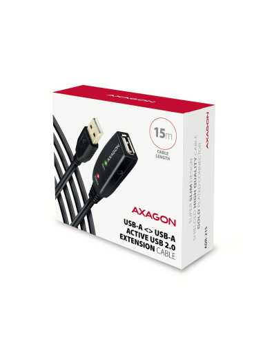 CABLE USB2.0 A-M/A-F ACTIVE/15M ADR-215 AXAGON