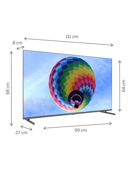TV Set, THOMSON, 50", 4K/Smart, QLED, 3840x2160, Wireless LAN, Bluetooth, Google TV, Black, 50QG4S14