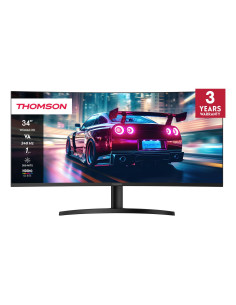 LCD Monitor, THOMSON, 34 ", 3440 x 1440 pixels, UltraWide Quad HD, LCD, Curved, M34QG7Y14C