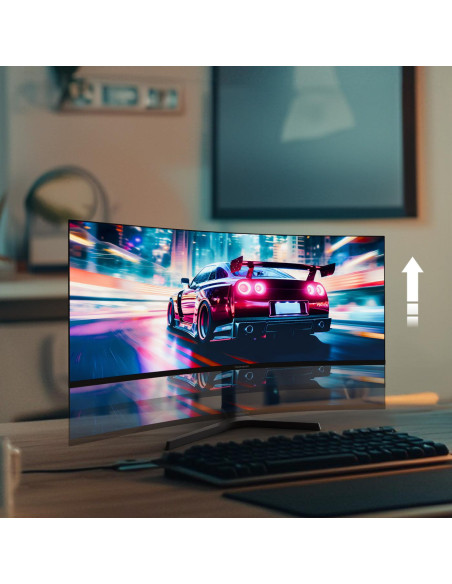 LCD Monitor, THOMSON, 34 ", 3440 x 1440 pixels, UltraWide Quad HD, LCD, Curved, M34QG7Y14C