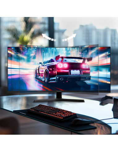 LCD Monitor, THOMSON, 34 ", 3440 x 1440 pixels, UltraWide Quad HD, LCD, Curved, M34QG7Y14C