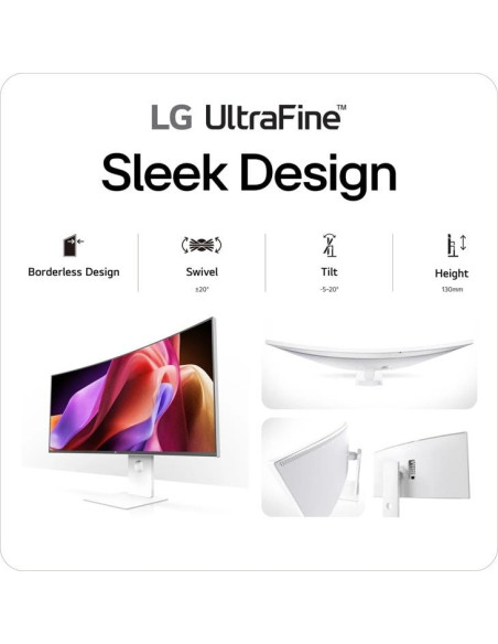 LCD Monitor, LG, 40 ", 5120 x 2160 pixels, WUHD, Native aspect ratio 21:9, Curved, 40U990A-W