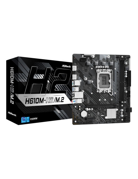 Mainboard, ASROCK, Intel H610, LGA1700, Micro-ATX, Memory DDR4, Memory slots 2, 1xPCI-Express 3.0 1x, 1xPCI-Express 4.0 16x, 1x