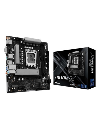 Mainboard, ASROCK, Intel H810, LGA1851, Micro-ATX, Memory DDR5, Memory slots 2, H810M-X