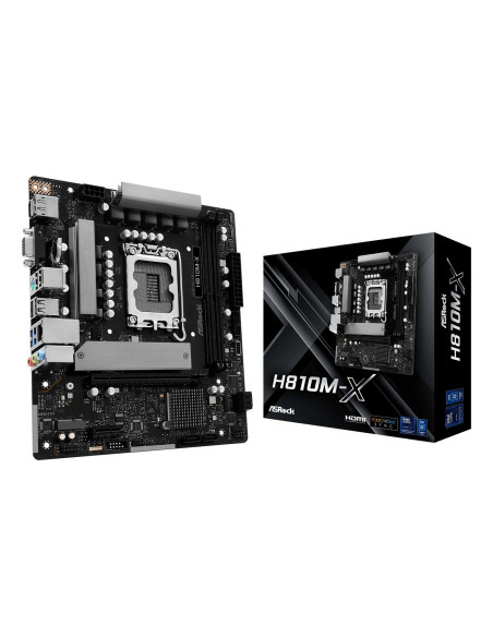Mainboard, ASROCK, Intel H810, LGA1851, Micro-ATX, Memory DDR5, Memory slots 2, H810M-X