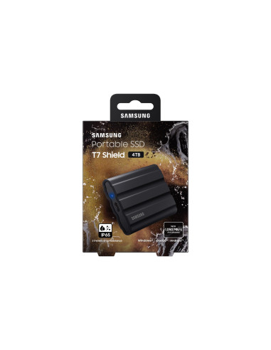 External SSD, SAMSUNG, T7, 4TB, USB 3.2, Write speed 1000 MBytes/sec, Read speed 1050 MBytes/sec, MU-PE4T0S/EU