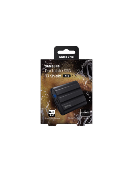 External SSD, SAMSUNG, T7, 4TB, USB 3.2, Write speed 1000 MBytes/sec, Read speed 1050 MBytes/sec, MU-PE4T0S/EU