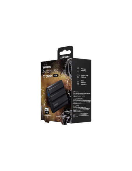 External SSD, SAMSUNG, T7, 4TB, USB 3.2, Write speed 1000 MBytes/sec, Read speed 1050 MBytes/sec, MU-PE4T0S/EU