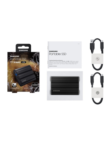 External SSD, SAMSUNG, T7, 4TB, USB 3.2, Write speed 1000 MBytes/sec, Read speed 1050 MBytes/sec, MU-PE4T0S/EU