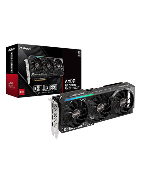 Graphics Card, ASROCK, AMD, Radeon RX 9070 XT, 16 GB, GDDR6, 256 bit, PCI Express x16 5.0, Active, RX9070XTCL16G