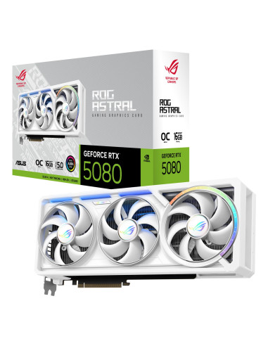 Graphics Card, ASUS, NVIDIA, GeForce RTX 5080, 16 GB, GDDR7, 256 bit, PCI Express 5.0, Active, ROG-ASTRAL-RTX5080O16G-WH