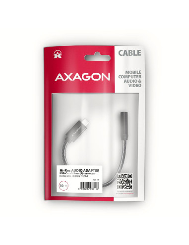 ADAPTER USB-C TO AUDIO 3.5MM/DAC 0.1M ADA-HC AXAGON