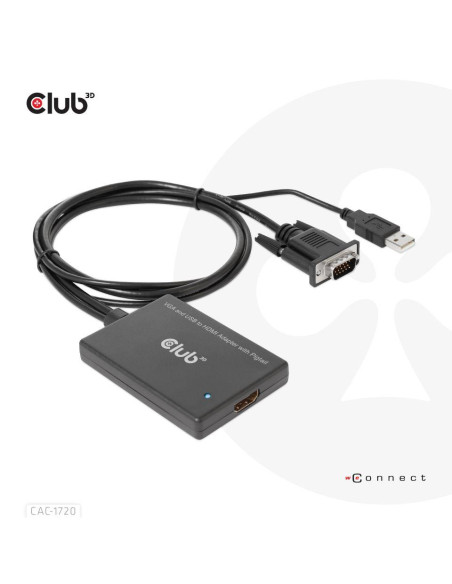I/O ADAPTER VGA TO HDMI+USB/0.6M M/F CAC-1720 CLUB3D