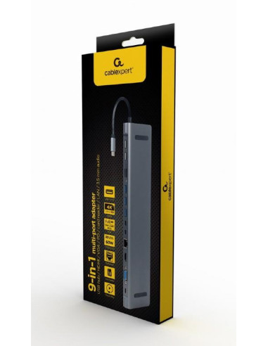 I/O ADAPTER USB-C TO HDMI/USB3/9IN1 A-CM-COMBO9-01 GEMBIRD