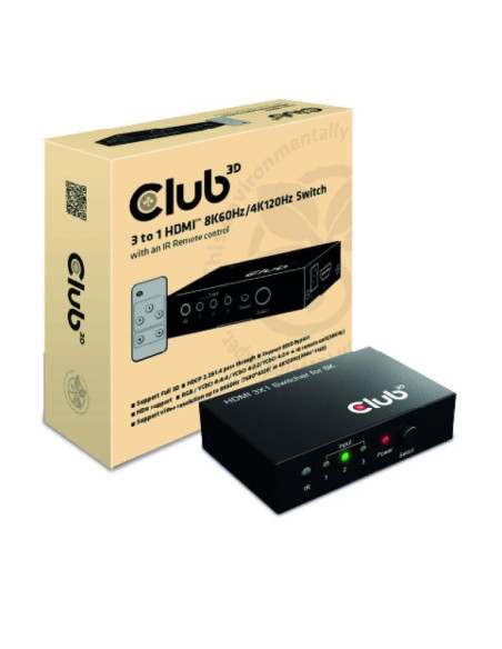 VIDEO SWITCH HDMI 3PORT/CSV-1381 CLUB3D