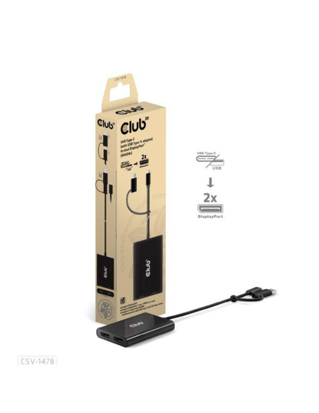 I/O ADAPTER USB-C TO DP/DUAL CSV-1478 CLUB3D