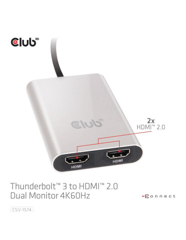 I/O ADAPTER THUNDERBOLT / HDMI/DUAL CSV-1574 CLUB3D