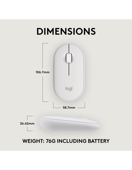 MOUSE USB OPTICAL WRL M350S/WHITE 910-007013 LOGITECH