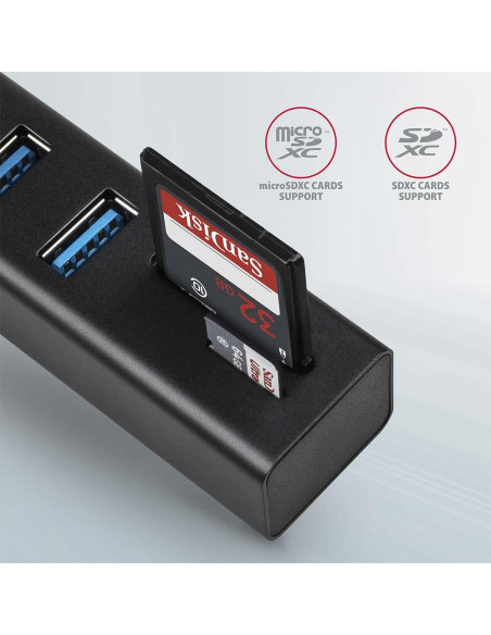 I/O HUB USB3.2 3P SD/MICROSD/0.2M HMA-CR3A AXAGON