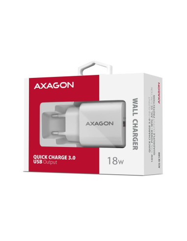 MOBILE CHARGER WALL USB 18W/1PORT WHITE ACU-QC18W AXAGON