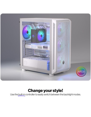 Case, ENDORFY, ATX/micro ATX/Mini-ITX, White, Midi Tower, PC, EY2A018
