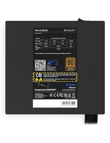 Power Supply, ENDORFY, ATX, PC, 200 - 240 V, 750 W, EY7A014