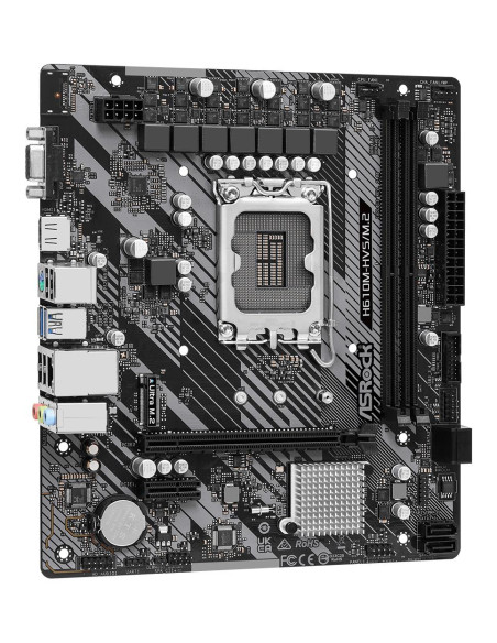 Mainboard, ASROCK, Intel H610, LGA1700, Micro-ATX, Memory DDR4, Memory slots 2, 1xPCI-Express 3.0 1x, 1xPCI-Express 4.0 16x, 1x