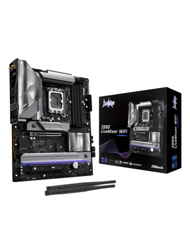 Mainboard, ASROCK, Intel Z890, LGA 1851 (Socket V1), ATX, RAM DDR5-SDRAM, 4xSlots, Wi-Fi Yes, Bluetooth Yes, Z890LIVEMIXERWIFI
