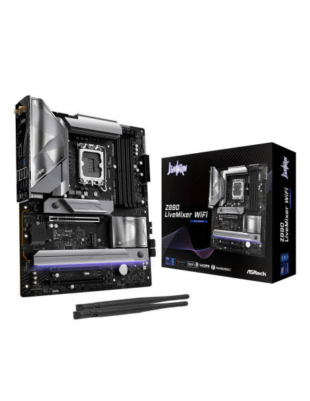 Mainboard, ASROCK, Intel Z890, LGA 1851 (Socket V1), ATX, RAM DDR5-SDRAM, 4xSlots, Wi-Fi Yes, Bluetooth Yes, Z890LIVEMIXERWIFI