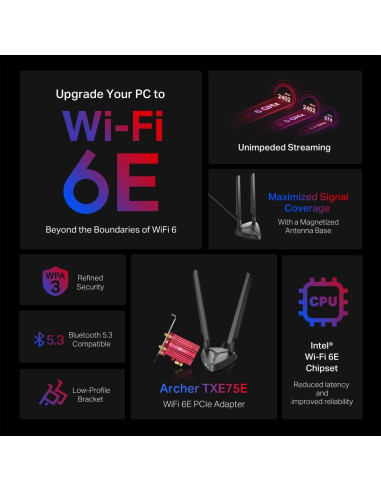 WRL ADAPTER 5400MBPS WI-FI 6E/ARCHER TXE75E TP-LINK