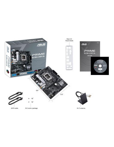 Mainboard, ASUS, Intel H610, LGA1700, Micro-ATX, Memory DDR4, Memory slots 2, 1xPCI-Express 3.0 1x, 1xPCI-Express 4.0 16x, 2xM.