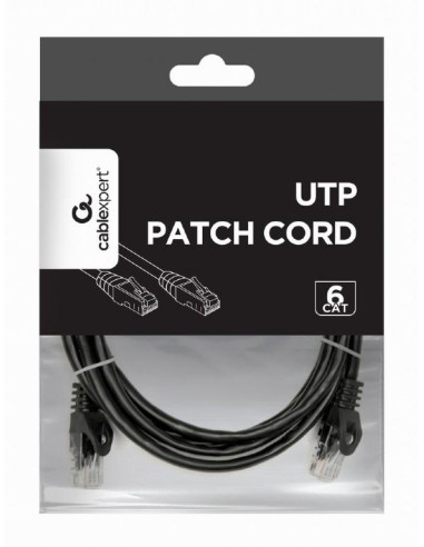 PATCH CABLE CAT6 UTP 2M/BLACK PP6U-2M/BK GEMBIRD