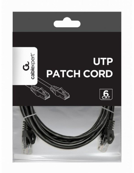 PATCH CABLE CAT6 UTP 2M/BLACK PP6U-2M/BK GEMBIRD