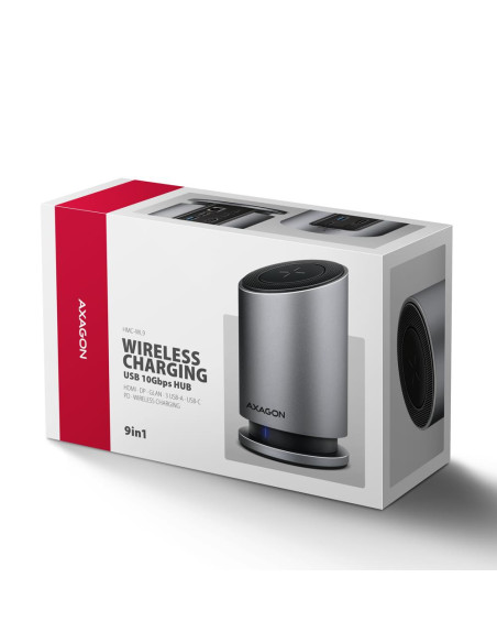 I/O HUB USB-C 9IN1 WRL/0.6M HMC-WL9 AXAGON